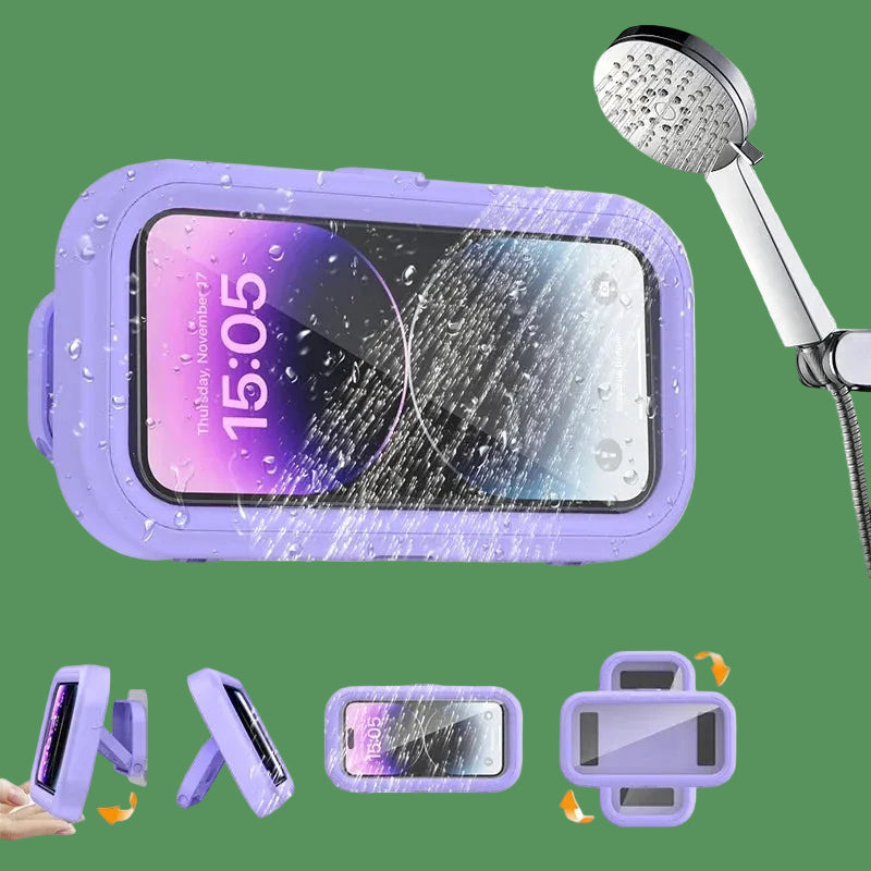 Cell Phone Holder Adjustable Sticky Wall Mount Waterproof Box Shower Bathroom Phone Stand TV Catch up Use All Smartphones