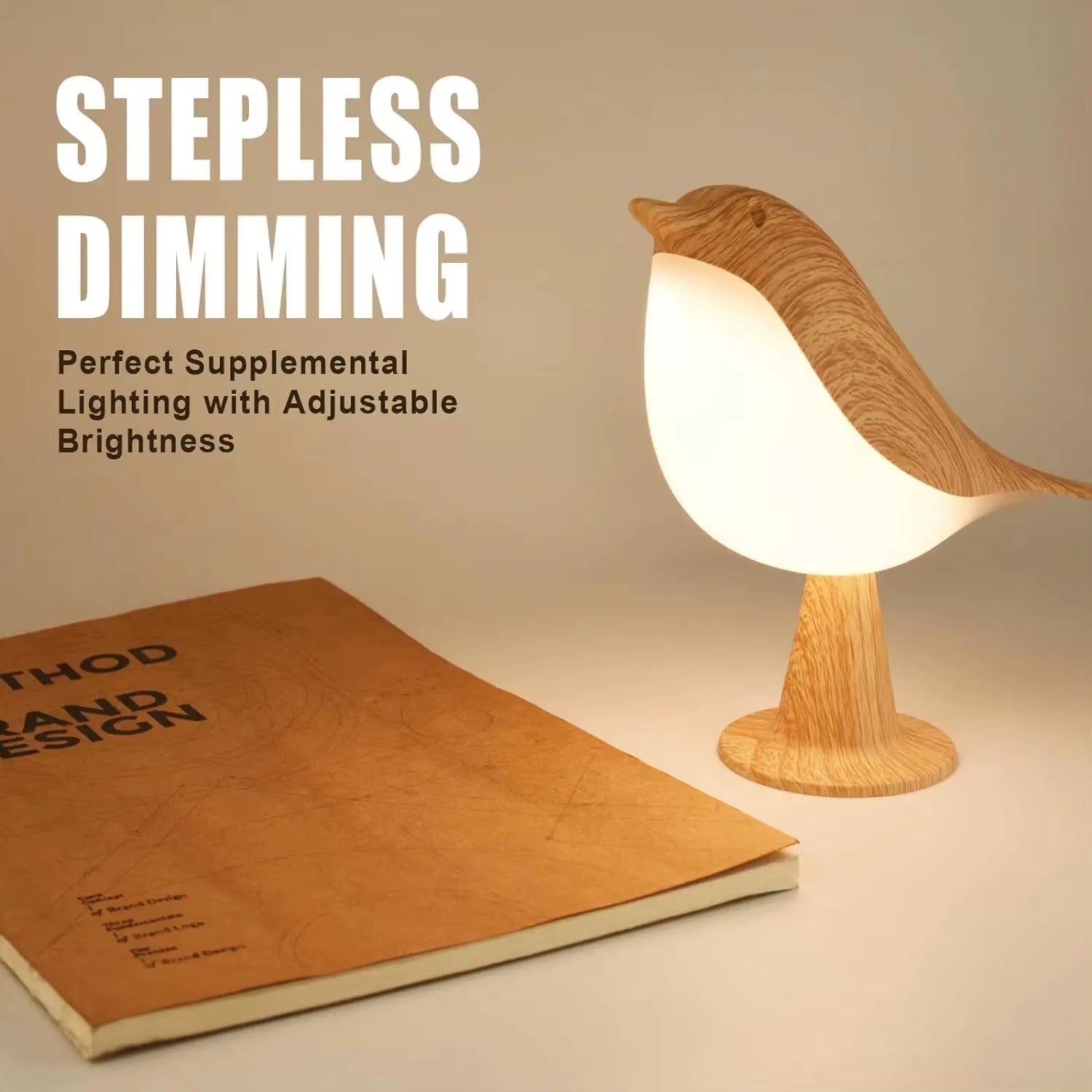 Small Desk Lamp, Bird Lamp Bedside Lamps with 3 Color Temperature and Touch Sensor,Cordless Lamp Kids Night Light