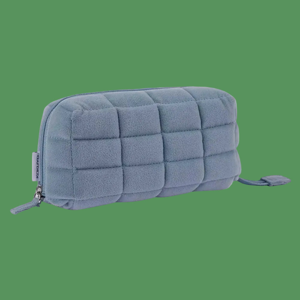 Pillow Shape Simple Pen Pouch Large Capacity Quilted Creative Pencil Box Cotton Travel Toiletry Bag Makeup Storage Bag