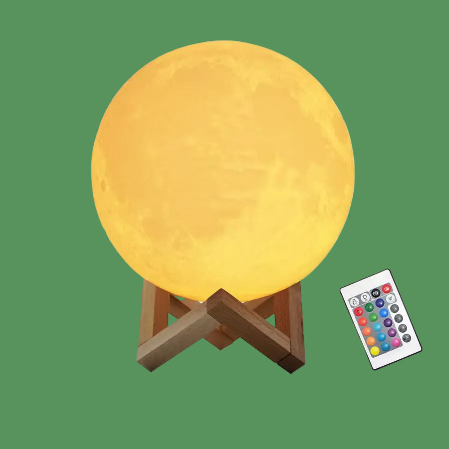 Dropship 3D Print Rechargeable Moon Lamp LED Night Light Creative Touch Switch Moon Light for Bedroom Decoration Birthday Gift