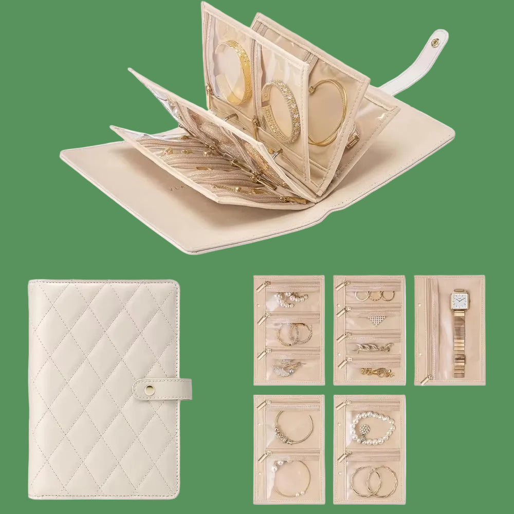 Jewelry Storage Box, Storage Bag, Convenient Jewelry Storage Book Ring Binder, Transparent Zipper Velvet Jewelry Bag, Travel Ess
