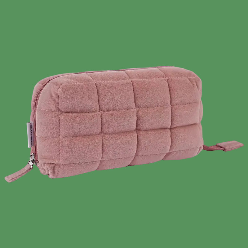Pillow Shape Simple Pen Pouch Large Capacity Quilted Creative Pencil Box Cotton Travel Toiletry Bag Makeup Storage Bag