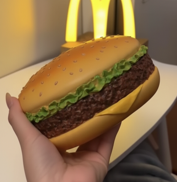 Dispensador de servilletas en forma de hamburguesa