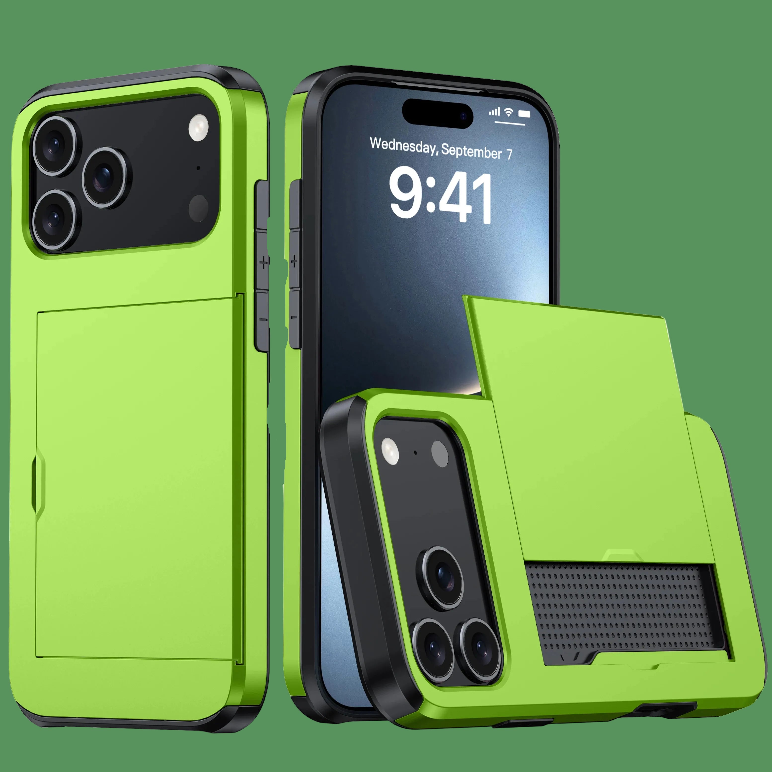 Case for Iphone 17 Pro Max 16 Pro Max 15 Pro 15 14 13 12 Wallet Card Holder Slide Slot Slim Hard PC Heavy Duty Protective Covers