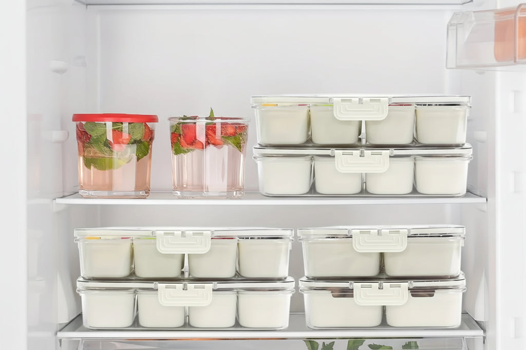 4Grid /8 Grid Snack Box Container, Portable Travel Charcuterie Board with Lid, Refrigerator Food Storage Box, Snack Organizer