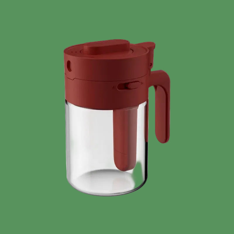 Household Kitchen Moisture-Proof Seasoning Jar Salt Container 2 in 1 Glass Spice Bottle Spoon Separation Glass Seasoning Can