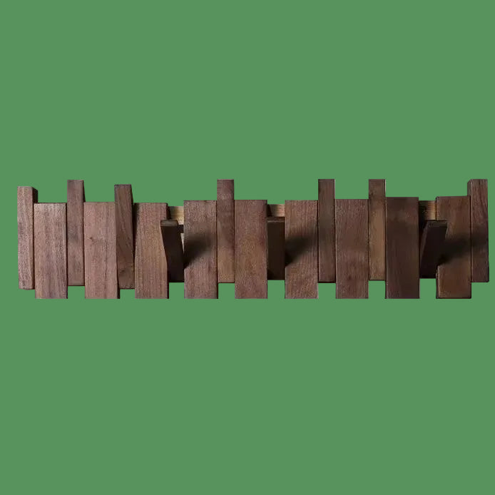 Wooden Beech Walnut Hanger Hidden Decoration Wall Hanging Row Hook Imitation Piano Button Design Doorway Coat Rack Minimalist