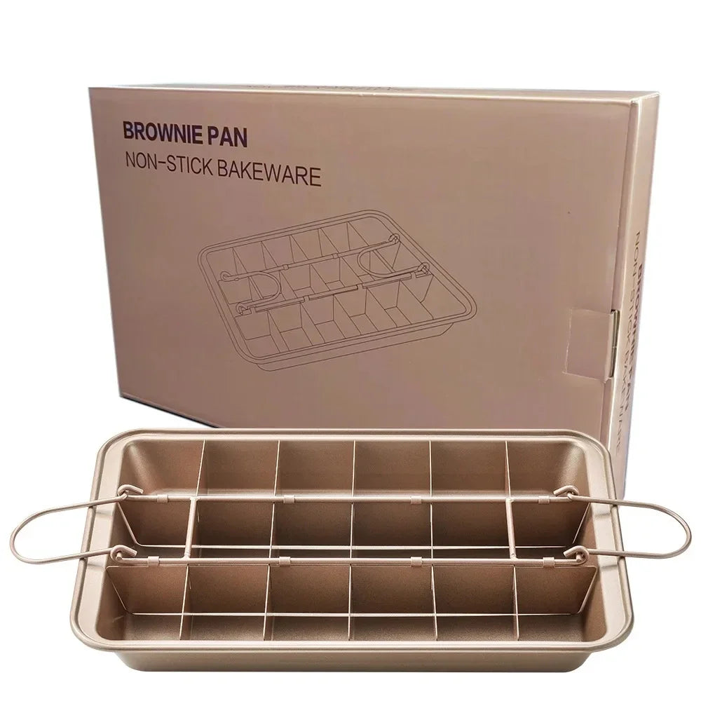 1Pc Baking Dishes Non-Stick Bakeware Square Brownie Pan Bread Cake Pans Lattice Chocolate Dessert Cake Mold Kitchen Baking Pan