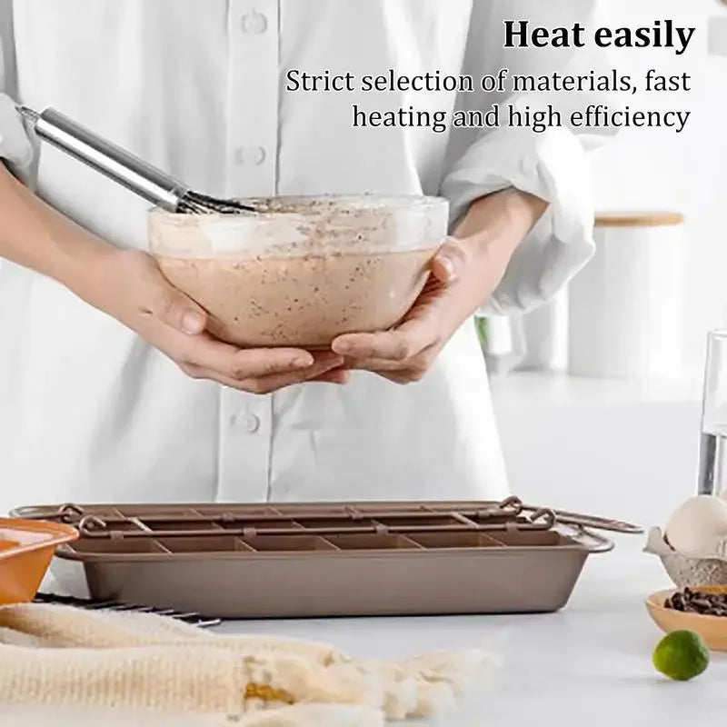 1Pc Baking Dishes Non-Stick Bakeware Square Brownie Pan Bread Cake Pans Lattice Chocolate Dessert Cake Mold Kitchen Baking Pan