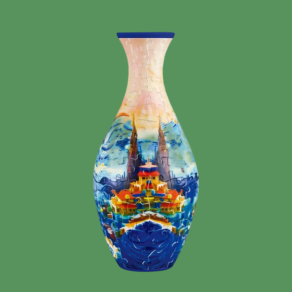 160 Curved Plastic Puzzle 3D Puzzlef Flower Vase Flower Arrangements 160 Pieces 3D Art Puzzle Vase Housewarming Gift DIY Arts