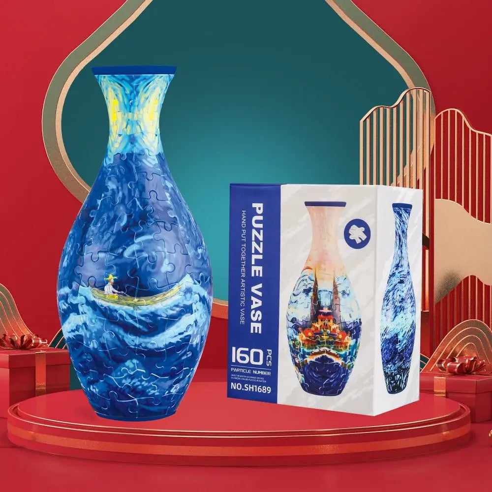 160 Curved Plastic Puzzle 3D Puzzlef Flower Vase Flower Arrangements 160 Pieces 3D Art Puzzle Vase Housewarming Gift DIY Arts