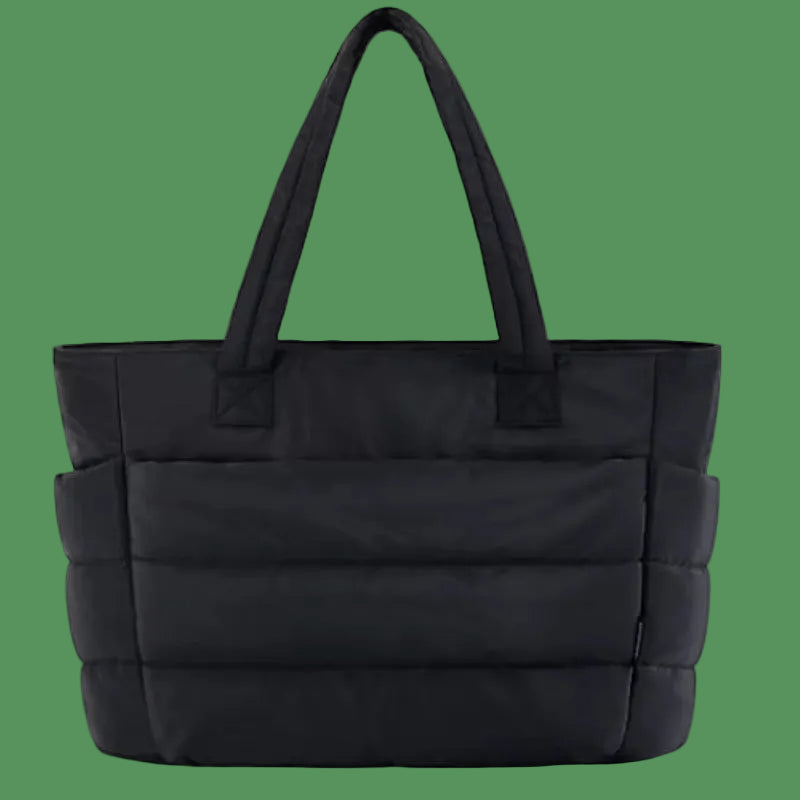 Women'S Bubble Tote Bag Cotton Padded Female Quilting Puffy Handbag Shoulder Shopper Solid Color Handle Bag Versatile Daily Bags