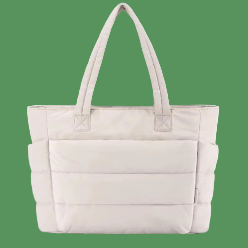 Women'S Bubble Tote Bag Cotton Padded Female Quilting Puffy Handbag Shoulder Shopper Solid Color Handle Bag Versatile Daily Bags