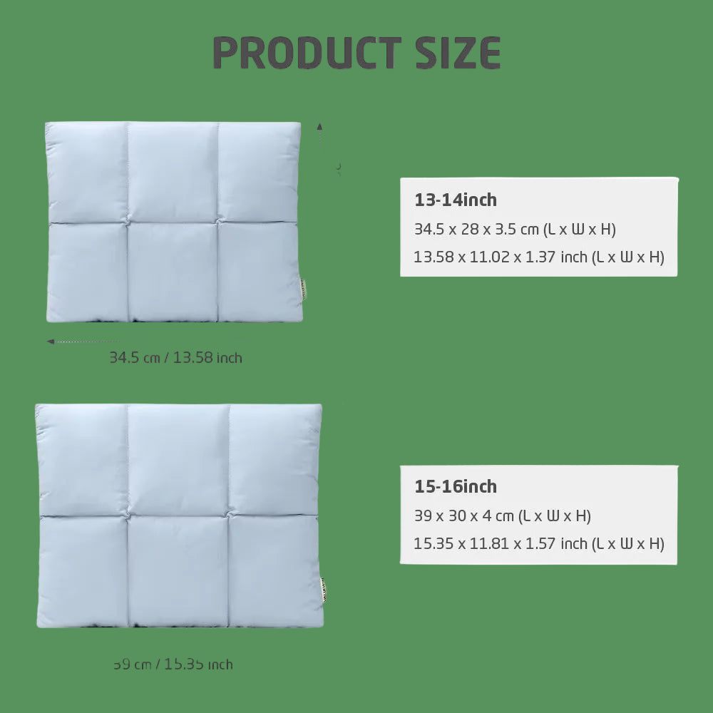 Puffy 13 14 Inch Laptop Sleeve Quilted Padded Computer Cover Bag for Women 14 16 Inch Laptop Carrying Case for Macbook Air Pro