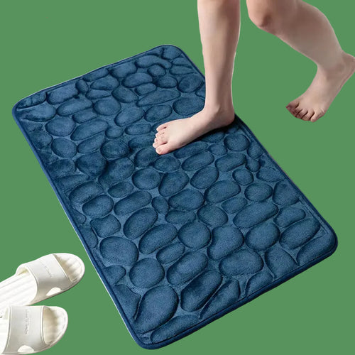 Cobblestone Embossed Bathroom Bath Mat Non-Slip Carpets in Wash Basin Bathtub Side Shower Room Floor Rug Doormat Memory Foam Pad