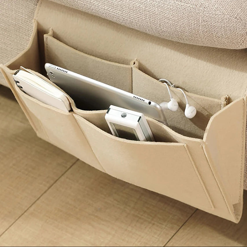 1Pc Felt Bedside Storage Organizer Phone Book Magazine Holder Pockets Hanging Storage Bag Baby Tissue Box for Bed Sofa Side Pouc